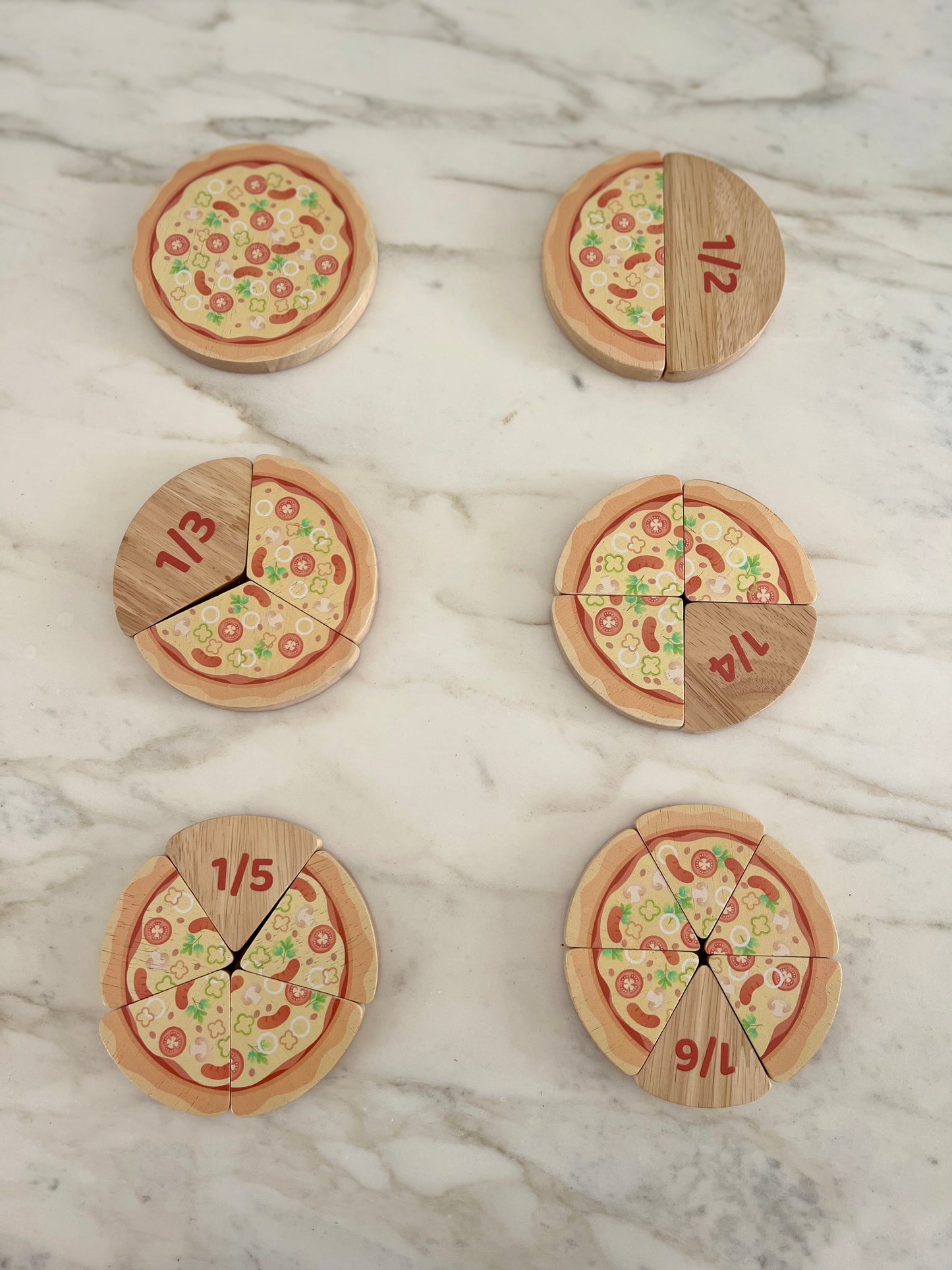 Wooden Pizza Fraction Learning Kit