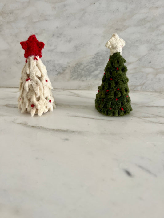 Handmade Wool Felt Tree Bottle Topper