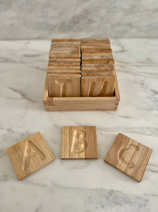 Capital Letter Wood Spelling Tiles