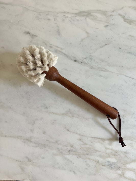 Beech Wood Dish Brush with Leather Tie