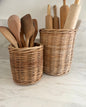 Set of 2 Hand-Woven Wicker Baskets