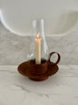 Chamberstick Candle Holder with Hurricane Glass