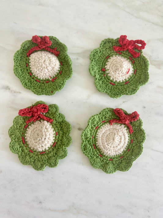 Crocheted Wreath Coasters