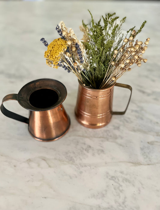 Vintage Small Copper Vases with Handles