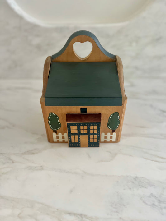 Vintage Wooden Recipe Cottage Box