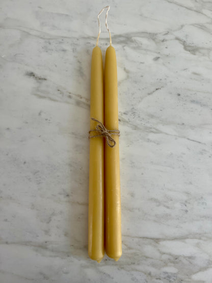 Hand-dipped 100% Beeswax Taper Candles