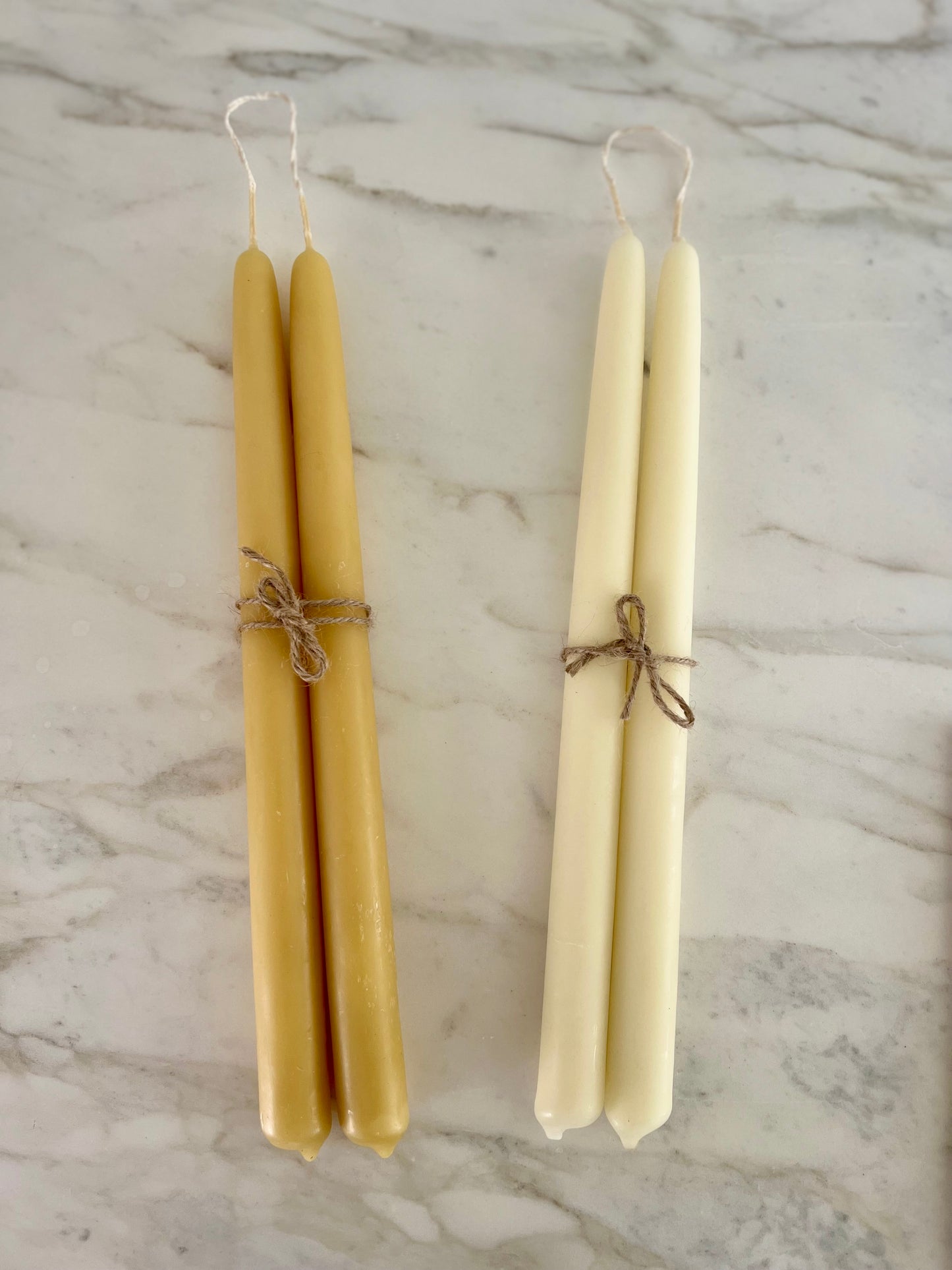 Hand-dipped 100% Beeswax Taper Candles