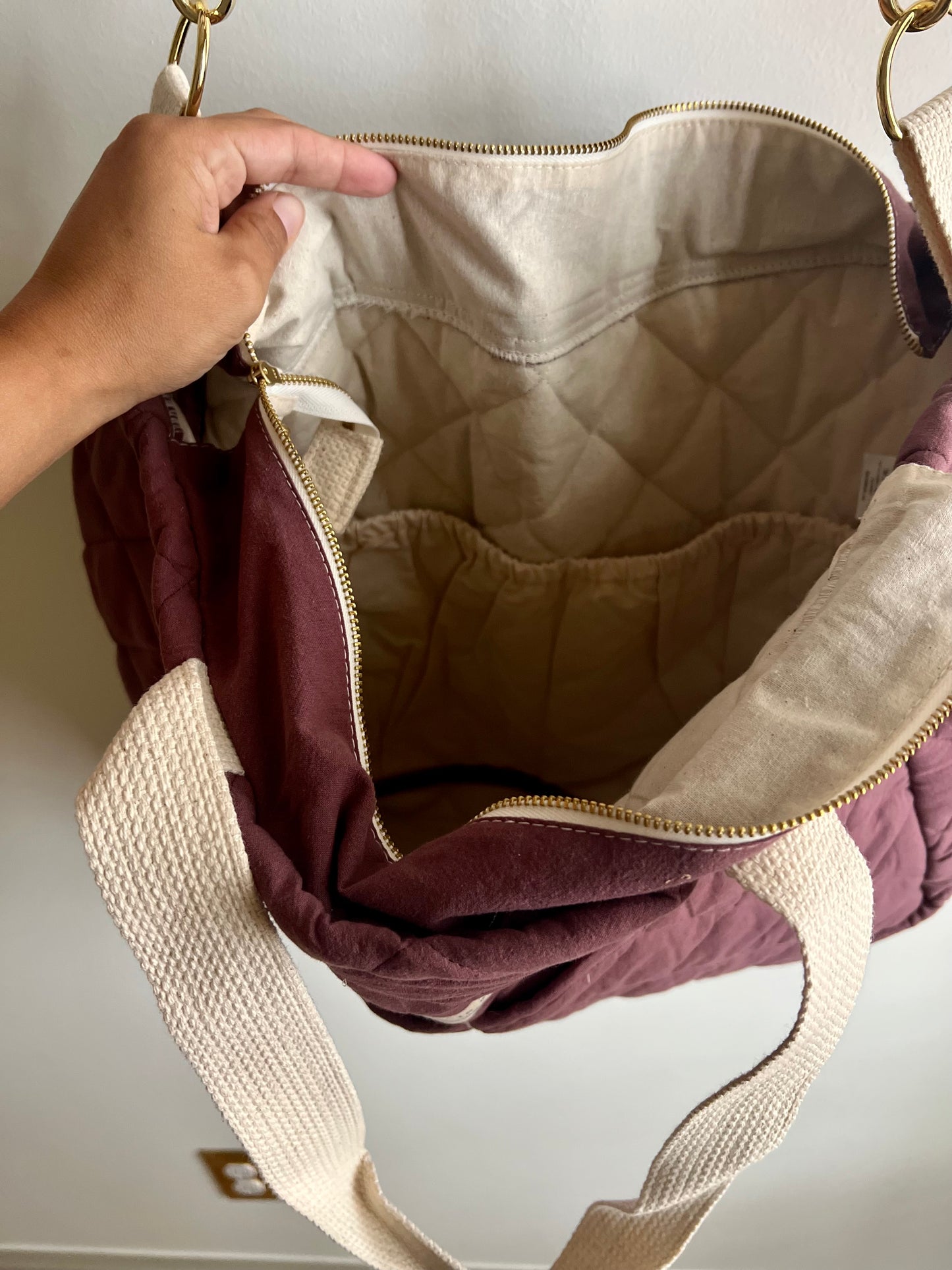 Adjustable Quilted Diaper Bag