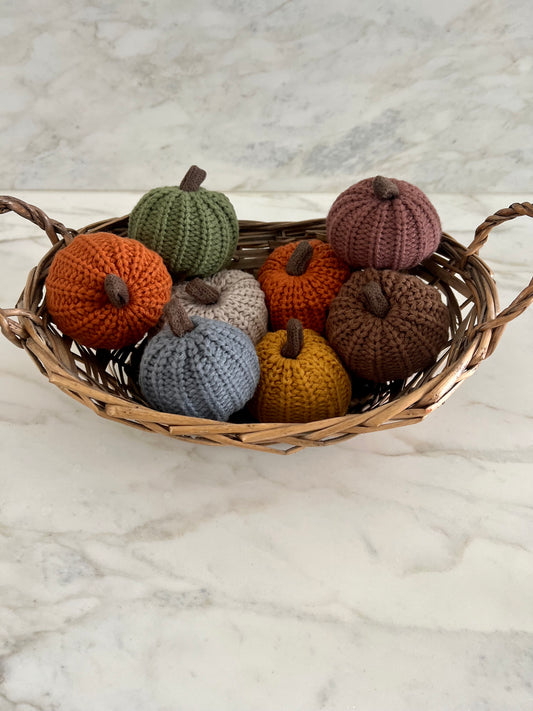 Hand-knit Pumpkins