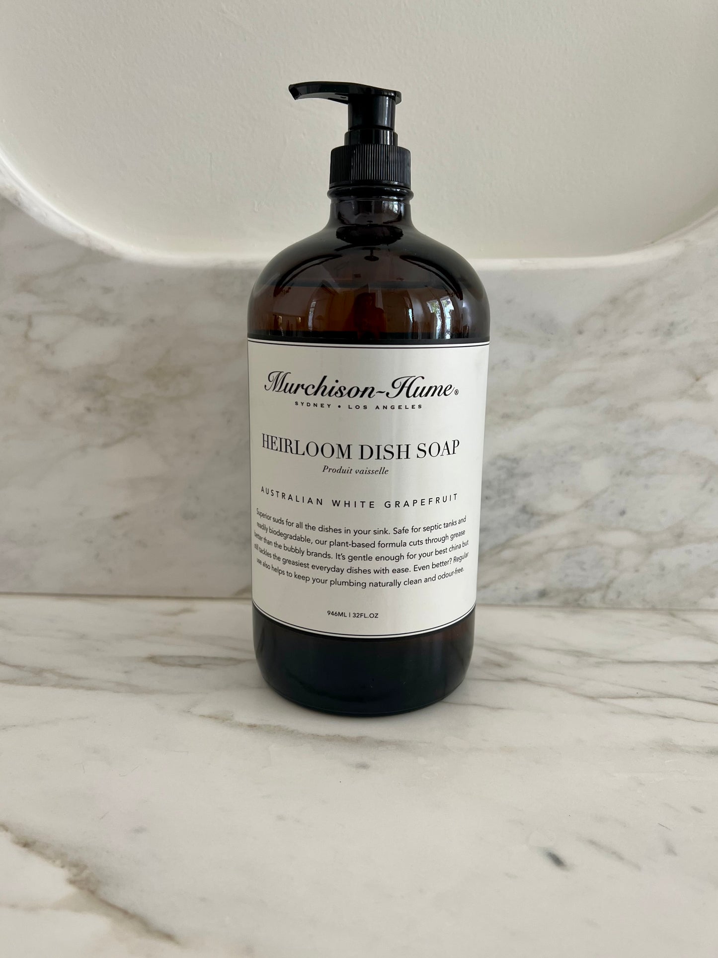 Heirloom Dish Soap in Australian White Grapefruit (Amber Glass Bottle 32oz)