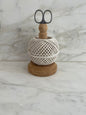 Oak Twine Holder with String & Scissors