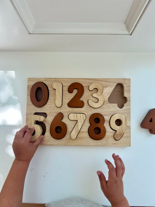 Natural Wood Number Puzzle