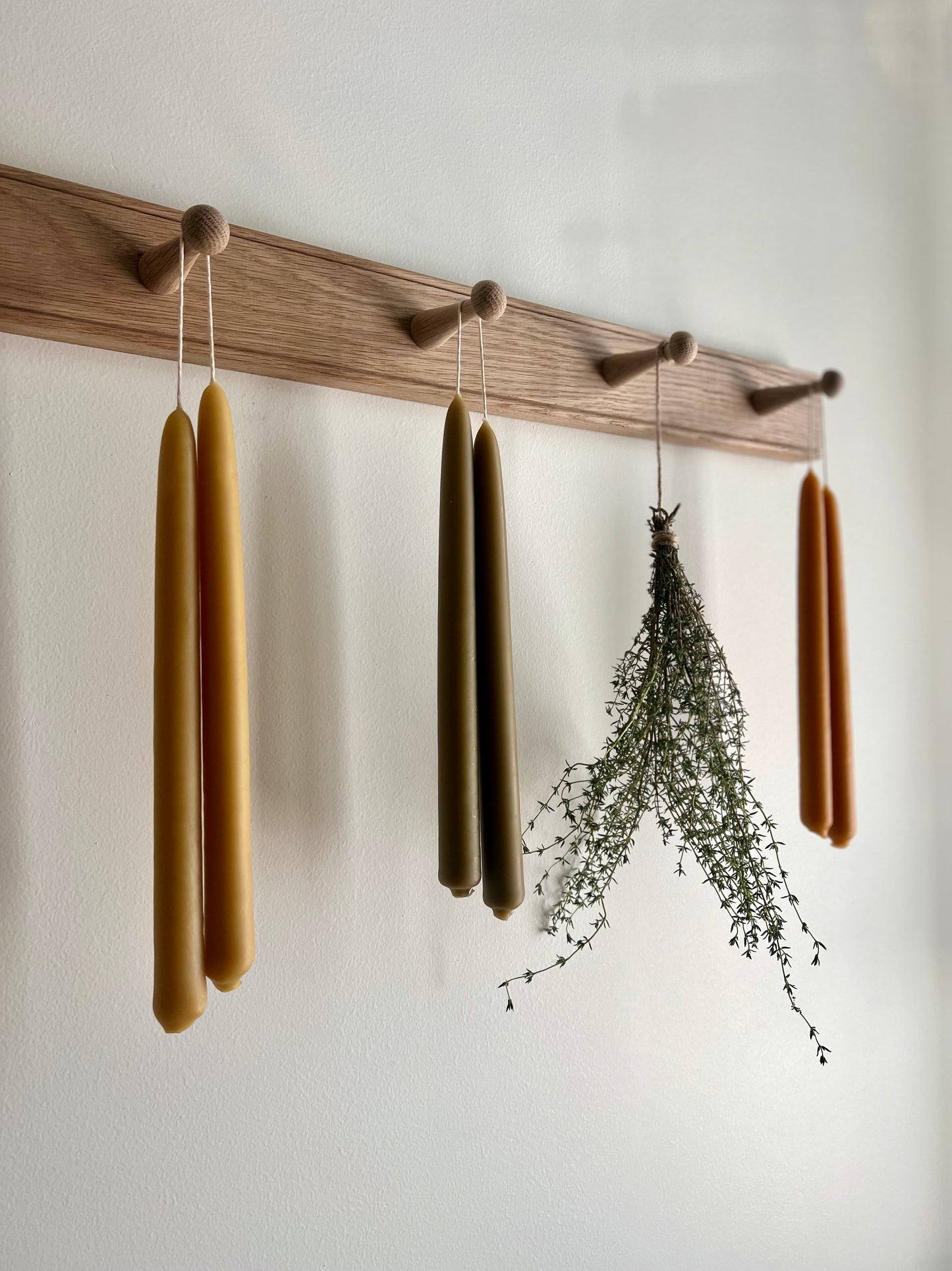 Hand-Dipped Beeswax Taper Candles