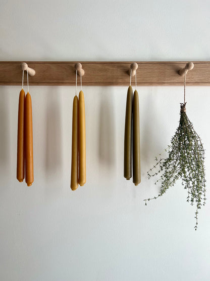 Hand-Dipped Beeswax Taper Candles