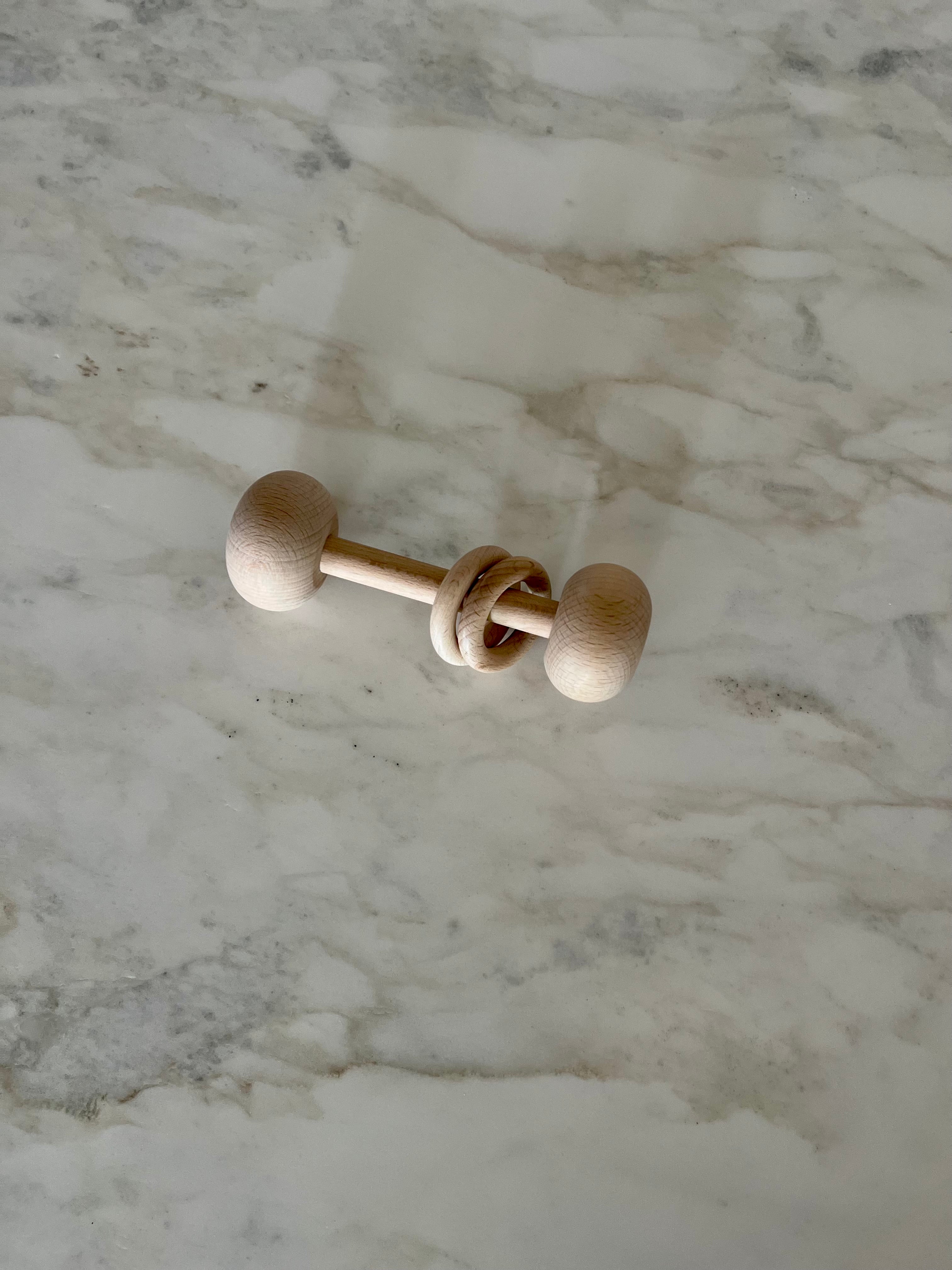 Classic Beech Wood Baby Rattle – Heirloom Terrain