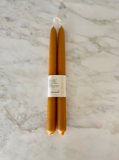 Hand-Dipped Beeswax Taper Candles