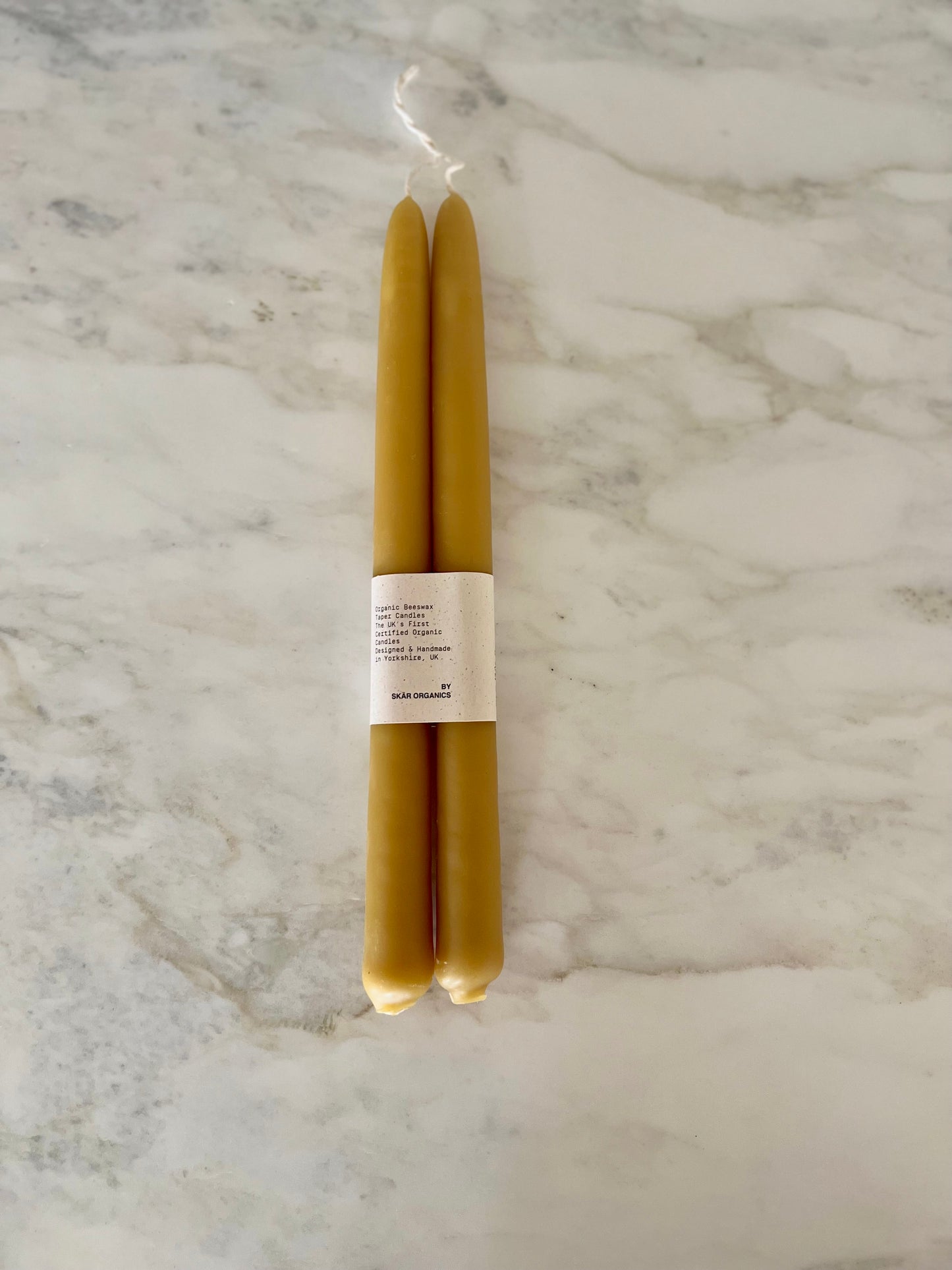 Hand-Dipped Beeswax Taper Candles