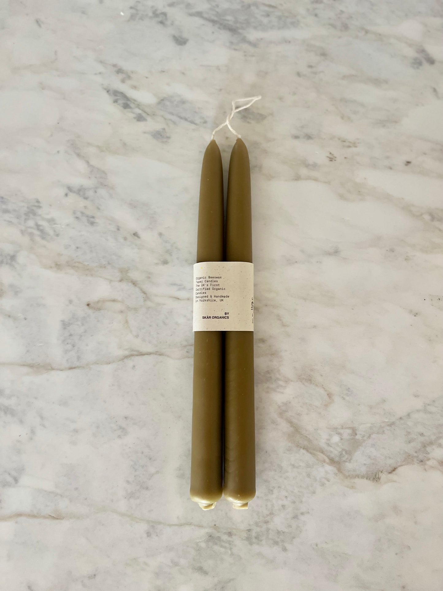 Hand-Dipped Beeswax Taper Candles