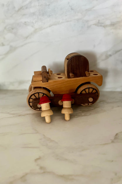 Vintage Handmade Wooden Military Truck