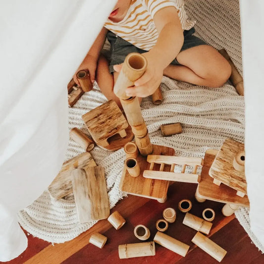 Bamboo Building Set with Houses