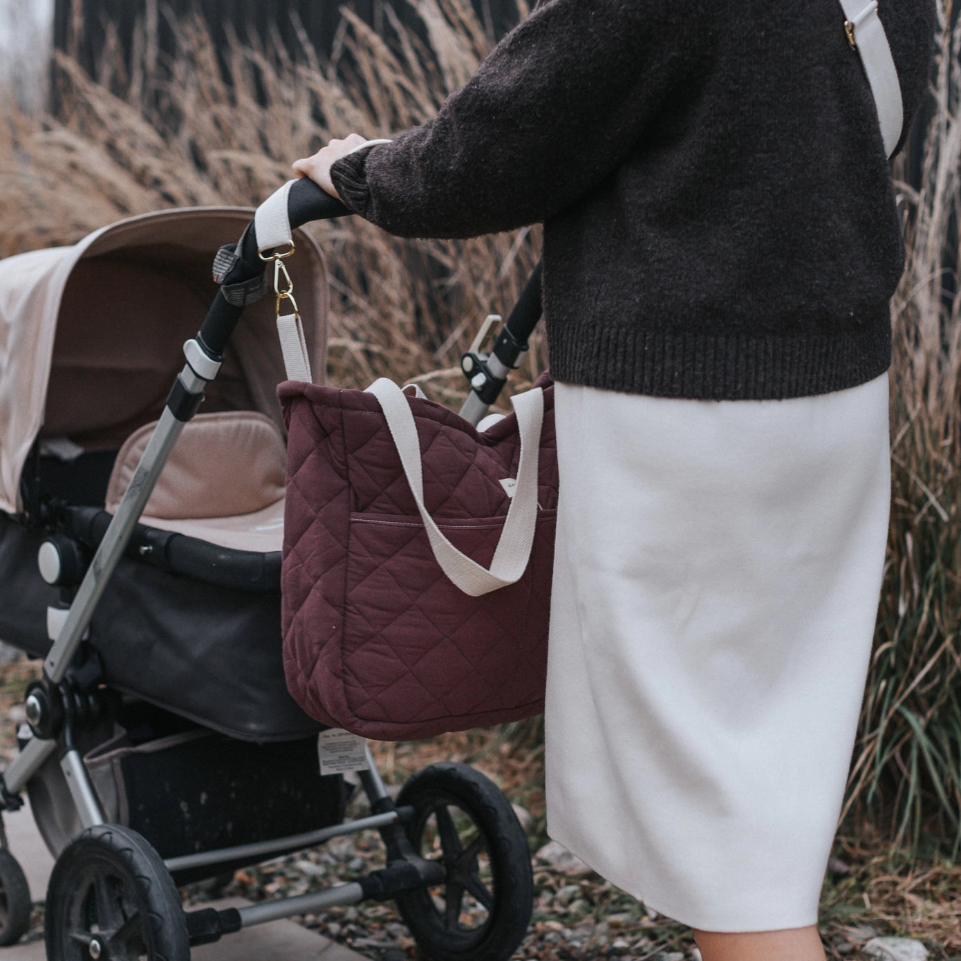 Adjustable Quilted Diaper Bag